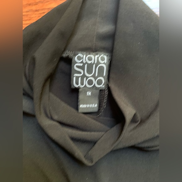 Clara Sun Woo Cold Shoulder Mock Neck Dress Sized 1X Black - Picture 3 of 3